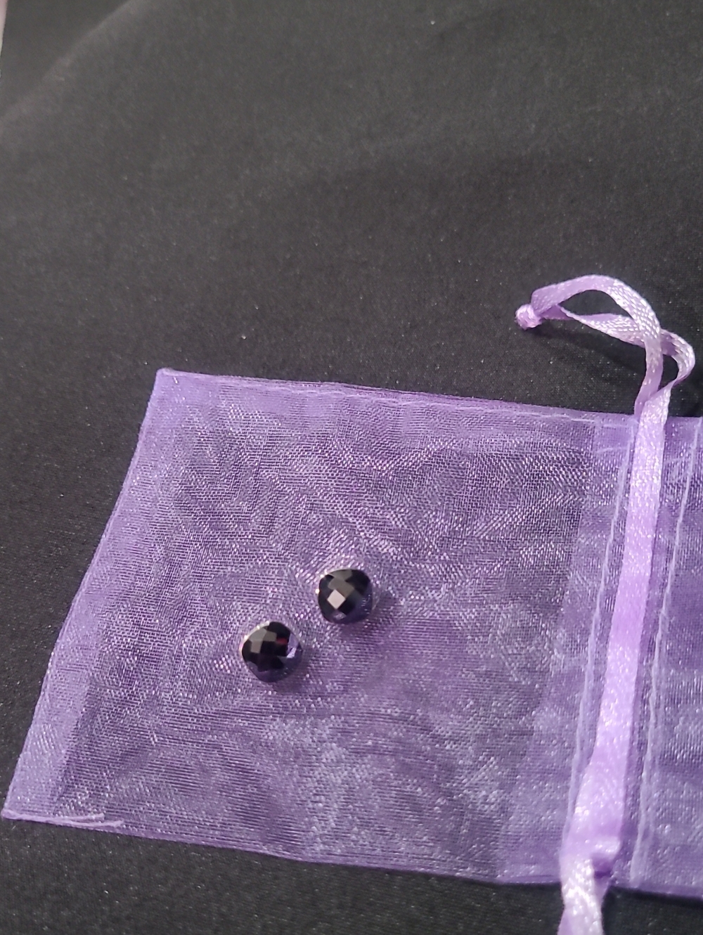 Swarovski Jet Hematite Black Faceted Crystal Stud Earrings